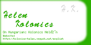 helen kolonics business card